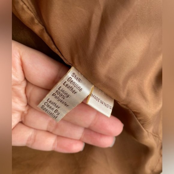 Scully VTG Genuine Leather Jacket Blazer Tan Cognac Sport Coat Lined Size 42 R - Picture 9 of 16